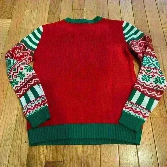 No Boundaries Women's Ugly Christmas Sweater S Reindeer Sequin Holiday - Picture 6 of 6